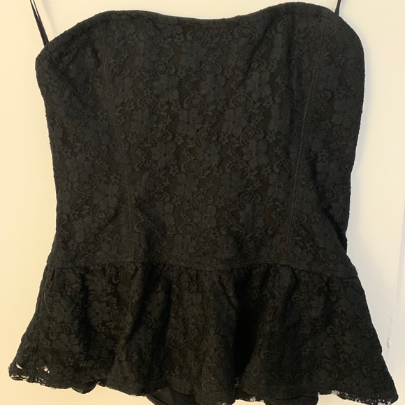 Garage Black Lace Peplum Corset Style Tube Top - Picture 9 of 9